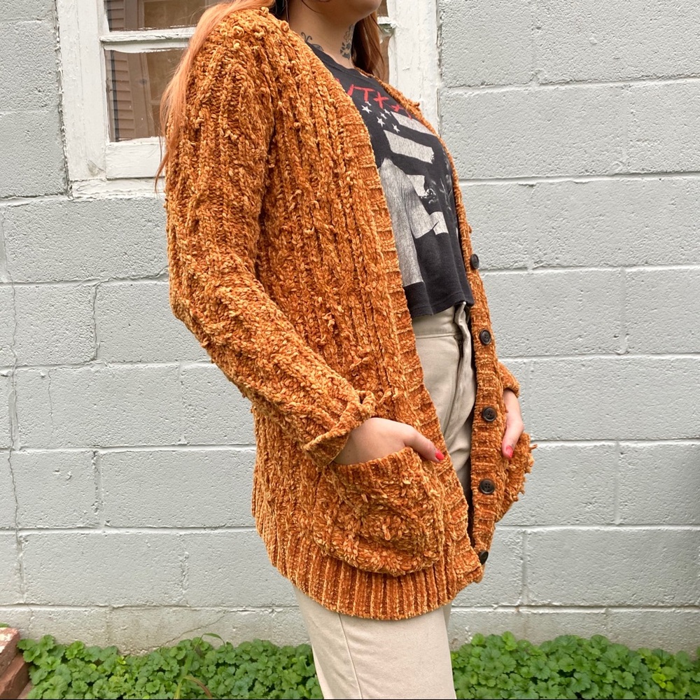 cozy gold cardigan